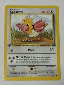 Spearow 1st Edition 1999 Pokemon Jungle Set 62/64 Card Never Played - Image 1