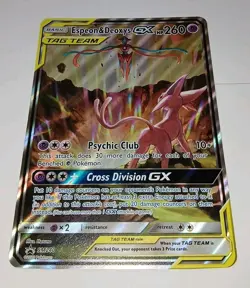 Pokemon ESPEON & DEOXYS GX SM240 TAG TEAM Promo Full Art JUMBO TCG Card 🌟 NM - Image 1