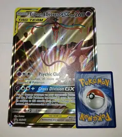Pokemon ESPEON & DEOXYS GX SM240 TAG TEAM Promo Full Art JUMBO TCG Card 🌟 NM - Image 2