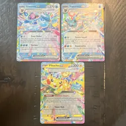 Pokemon TCG Glaceon ex, Vaporeon ex, Pikachu ex SV-P Promo Holo Card Lot - Image 1