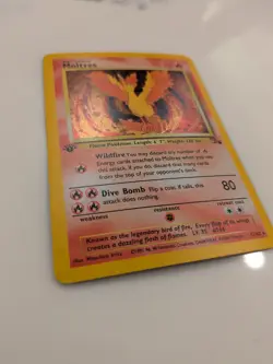 Pokemon Moltres Holo Rare TCG Card 12/62 Fossil 1st Edition - Image 2