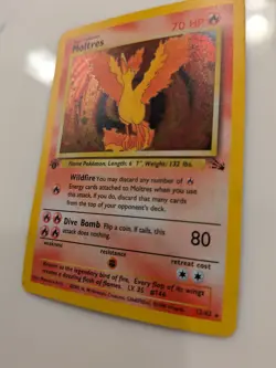 Pokemon Moltres Holo Rare TCG Card 12/62 Fossil 1st Edition - Image 3