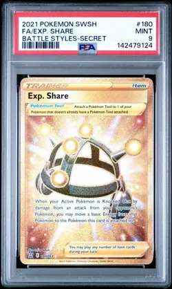 2021 Pokemon SWSH FA/EXP. SHARE Battle Styles #180 Secret Card PSA 9 - Image 1