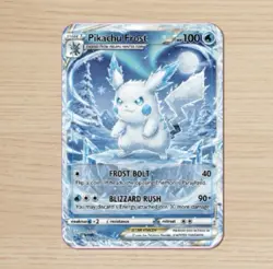 Pokemon PIKACHU ICE Type Trading Card Glossy front Frost Bolt Move - Image 1