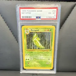 Pokemon Metapod 54/102 Base Set Uncommon Regular PSA 6 Trading Card - Image 1