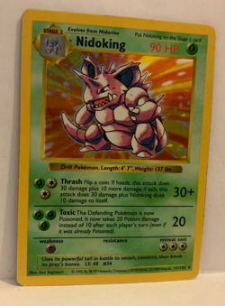 Genuine Nidoking 11/102 Base Set Shadowless Vintage Pokemon Card - Image 1