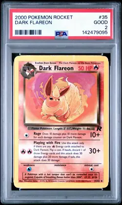 2000 Pokemon Dark Flareon Card 35/82 Team Rocket PSA 2 - Image 1
