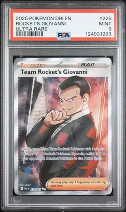 2025 POKEMON DRI EN-DESTINED RIVALS ULTRA RARE #225 TEAM ROCKET'S GIOVANNI PSA 9 - Image 1