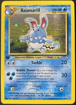 Azumarill 2/111 Neo Genesis Holo 1st Edition - Pokemon Card - Image 1