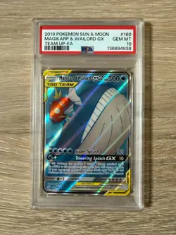 Pokemon Magikarp Wailord GX Tag Team 160/181 Team Up Full Art PSA 10 - Image 1