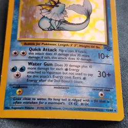 1999 Vintage Pokemon TCG Vaporeon 12/64 Jungle Holographic - Image 4