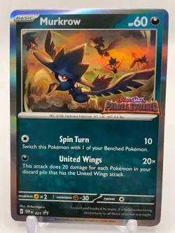 Pokemon Murkrow SVP 021 Black Star Prerelease Promo Scarlet & Violet NM - Image 1