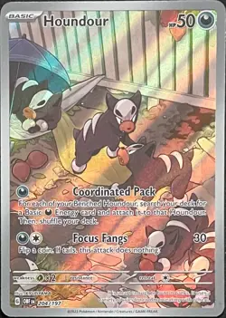2023 POKEMON HOUNDOUR OBSIDIAN FLAMES ILLUSTRATION RARE #204/197 - Image 1