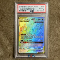 2019 Pokemon Sun Moon Cosmic Eclipse Naganadel Guzzlord GX #260/236 PSA 10 - Image 1