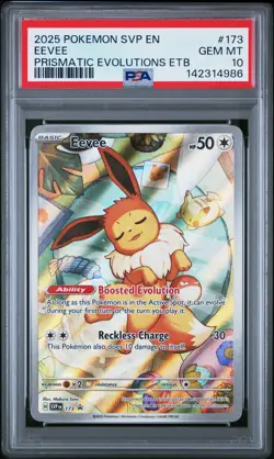 2025 POKEMON SVP EN-SV BLACK STAR PROMO #173 EEVEE PSA 10 - Image 1