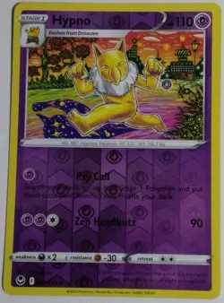 Pokemon TCG Hypno 061/195 Silver Tempest Reverse Holo Uncommon 110 HP Eng - Image 1