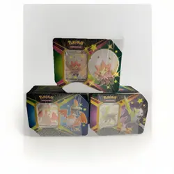 Pokemon Sword & Shield Shining Fates Collection Tins – Set of 3 Sealed - Image 1