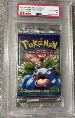 1999 Pokemon Base Set Unlimited PSA 10 Booster Pack Venusaur 🔥 vintage 🔥 - Image 1