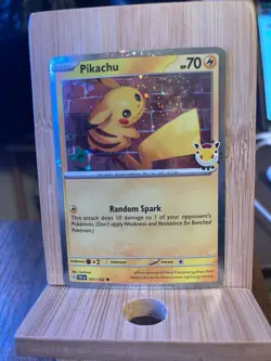 Pikachu 051/162 Cosmos Holo 2026 Pokemon Day Stamp Promo NM - Image 1