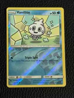 Vanillite 33/145 Sm-Guardians Rising Reverse Holo Pokemon Ooyama LP - Image 1