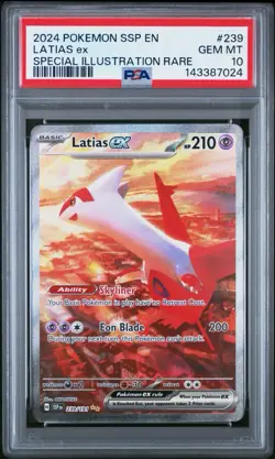 2024 Pokemon Surging Sparks Latias ex Special Illustration Rare 239/191 PSA 10 - Image 1