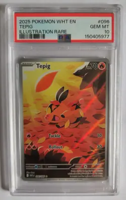 Tepig - 096/086 Illustration Rare Pokemon White Flare PSA 10 - Image 1