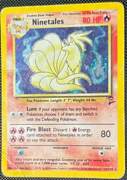 Pokemon Ninetales 13/130 Base Set 2 Holo Rare English 2000 WOTC - Image 1