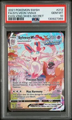 POKEMON 2021 SYLVEON VMAX SWORD & SHIELD EVOLVING SKIES #212 PSA 10 - Image 1