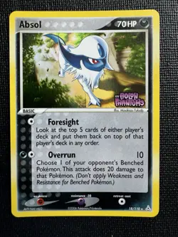 PRINT LINE ERROR Absol 18/110 Reverse Holo EX Holon Phantoms STAMPED Rare - Image 1