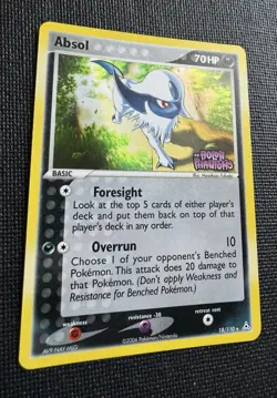 PRINT LINE ERROR Absol 18/110 Reverse Holo EX Holon Phantoms STAMPED Rare - Image 3