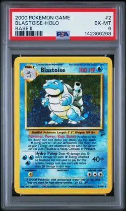2000 Pokemon Base 2: Holo Blastoise #2 PSA 6 - Image 1