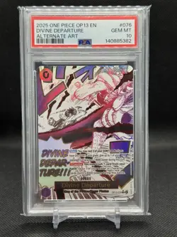 2025 ONE PIECE OP13-CARRYING ON HIS WILL ALTERNATE ART DIVINE DEPARTURE PSA 10 - Image 1