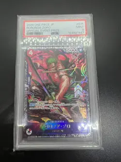 PSA 9 Roronoa Zoro ST21-015 Flagship Battle 2025 Top 8 Prize One Piece Card JP - Image 3