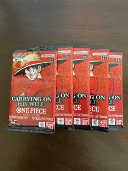 One Piece Carrying On His Will OP-13 Five 5 Booster Packs Lot English J - Image 1