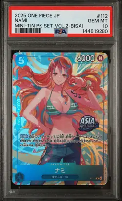 Nami 112 One Piece Japanese Mini-Tin Pack Set Vol.2 BISAI GEM MINT PSA 10 - Image 1