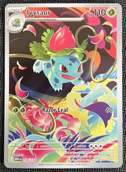 Pokemon TCG Mega Evolution Ivysaur Illustration Rare Card IR NM 134/132 - Image 1