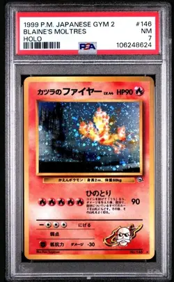 Pokemon Blaine's Moltres Gym 2 Holo Rare #146 Japanese 1999 Card PSA 7 - Image 1