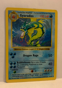 Genuine Gyarados Shadowless 6/102 Base Set Holo Rare Vintage Pokemon Card - Image 1