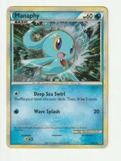 Pokemon TCG Manaphy Holo HS Unleashed 3/95 Rare Card - Image 1