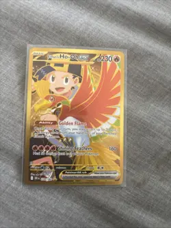 Pokemon TCG Ethans Ho-Oh EX Full Art Holo Card 239/182 Gold, Destined Rivals - Image 1