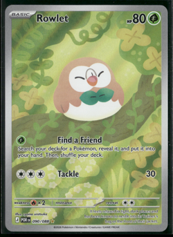 Rowlet 090/088 Perfect Order Illustration Rare Pokemon Card NM - Image 1