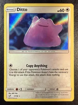 Ditto - 17/18 - Detective Pikachu Holo Rare Pokemon Card - NM/LP - Image 1