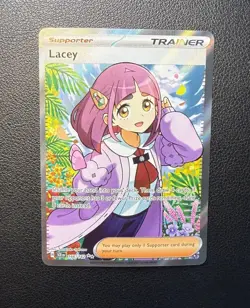 Pokemon Lacey 166/142 SV07: Stellar Crown Ultra Rare Full Art Holo Trainer Card - Image 1