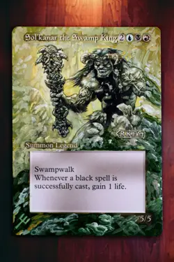 Sol'kanar the Swamp King *Magic Altered Hand Painted Extended Art* MTG by Erich - Image 1