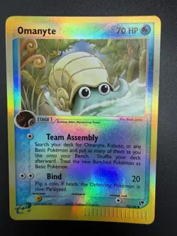 Pokemon TCG EX Sandstorm Omanyte Reverse Holo Card 70/100 - LP - Image 3