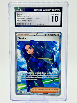🌟LOW POP🌟Pokemon Obsidian Flames Ultra Rare Holo GEETA 218/197 CGC 10 Gem Mint - Image 1