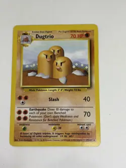 Vintage Pokemon TCG Dugtrio 19/102 - Base Set - 1999 WOTC - LP Great Condition - Image 1