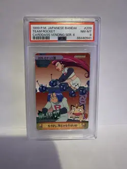 1999 Pokemon Japanese Bandai Carddass Vending Series 6 Team Rocket #209 PSA 8 - Image 1