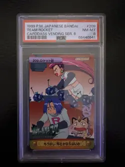 1999 Pokemon Japanese Bandai Carddass Vending Series 6 Team Rocket #209 PSA 8 - Image 3