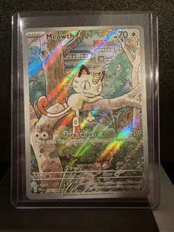 Pokemon TCG Meowth 106/094 Illustration Rare Holo Me02: Phantasmal Flames - Image 1